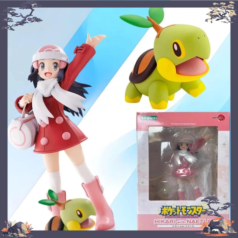 100% Original Kotobukiya ARTFX J Pokemon Series Dawn with Turtwig 1/8 in Stock Anime Collection Action Figures Model Toys