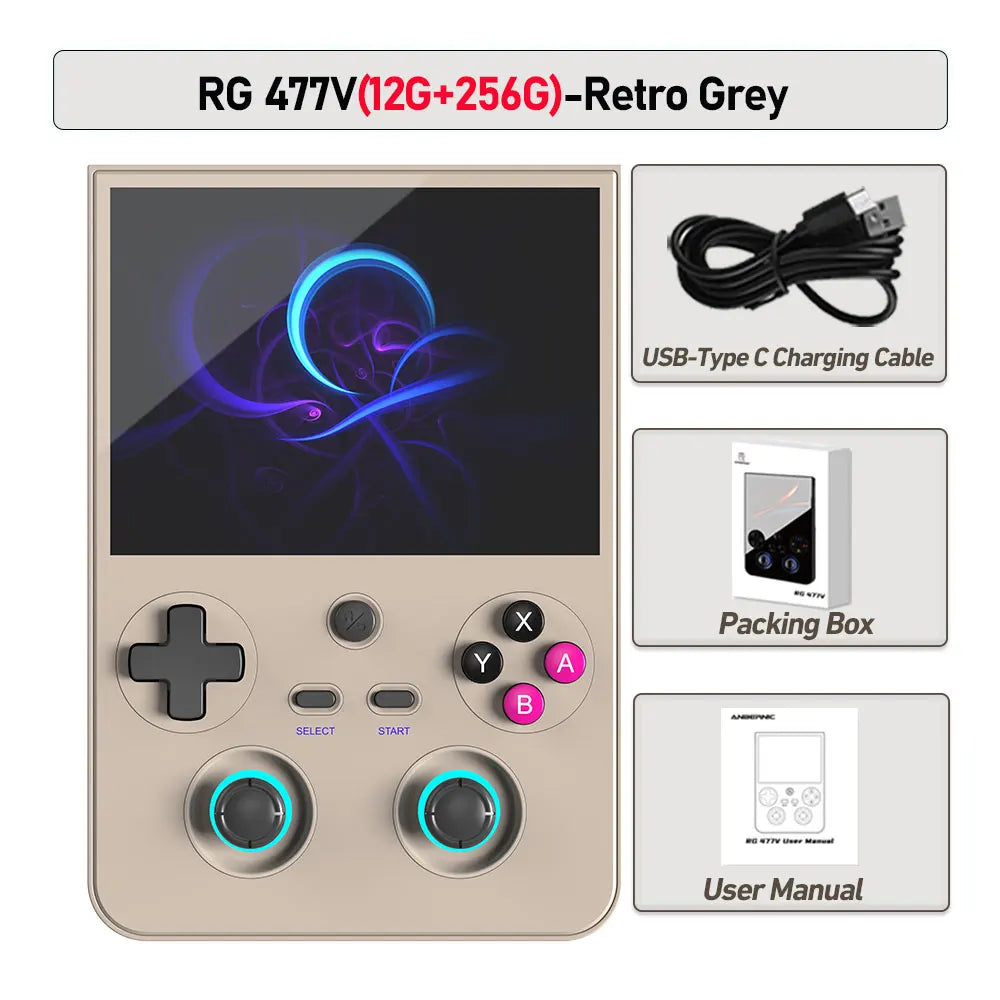 ANBERNIC RG477V Handheld Game Console 4.7" LTPS In-Cell Android 14 DSP Sound Effect Video Player Support AI RixelHK 1080p-DP Out