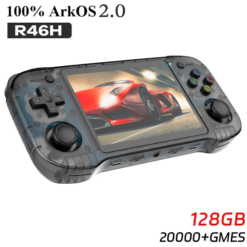 FUNKIDDY R46H  Handheld Video Game Console Retro Game Open-Source ARKOS 2.0 4.2 Inch IPS Screen 128G 20000+ Gaming Kids gifts