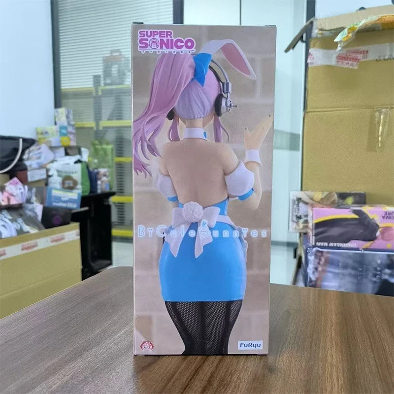 Original In Stock FuRyu BiCute Bunnies Figure SUPER SONICO Food and Beverage Server (Light Blue Style) Model Toys Collection