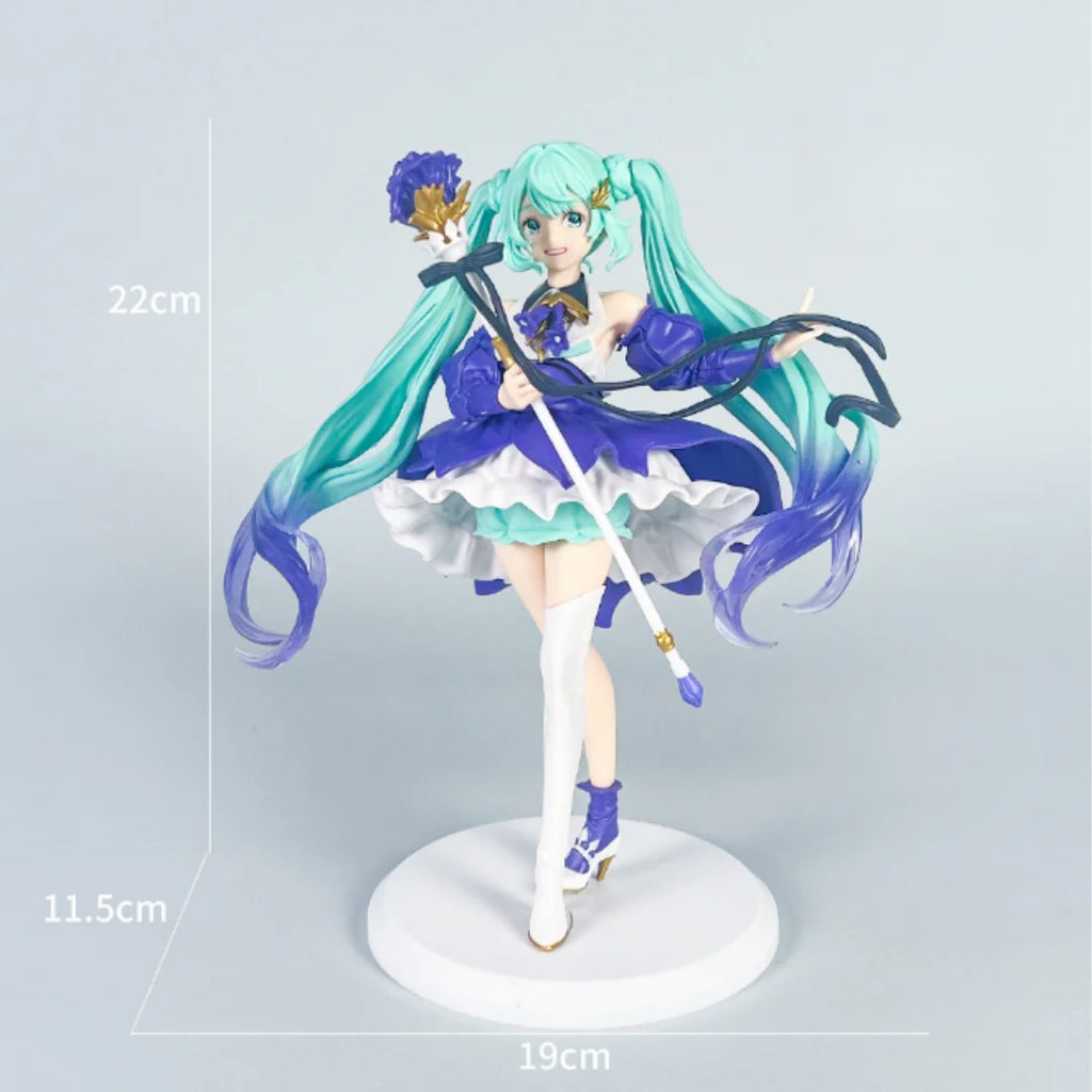Anime Little Devil Hatsune Miku Handmade Little Raccoon Chuyin Dark Angel Handmade PVC Model Animation Peripheral Ornaments