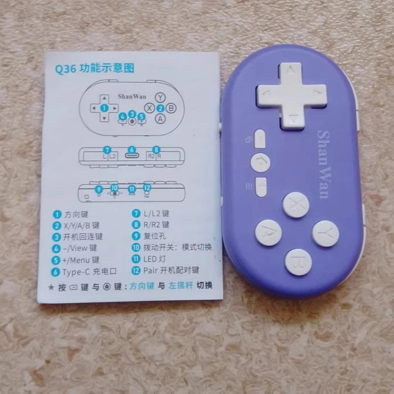 ShanWan Q36XDV lightweight gamepad mini wireless Bluetooth collectible game controller portable multi platform connectivity