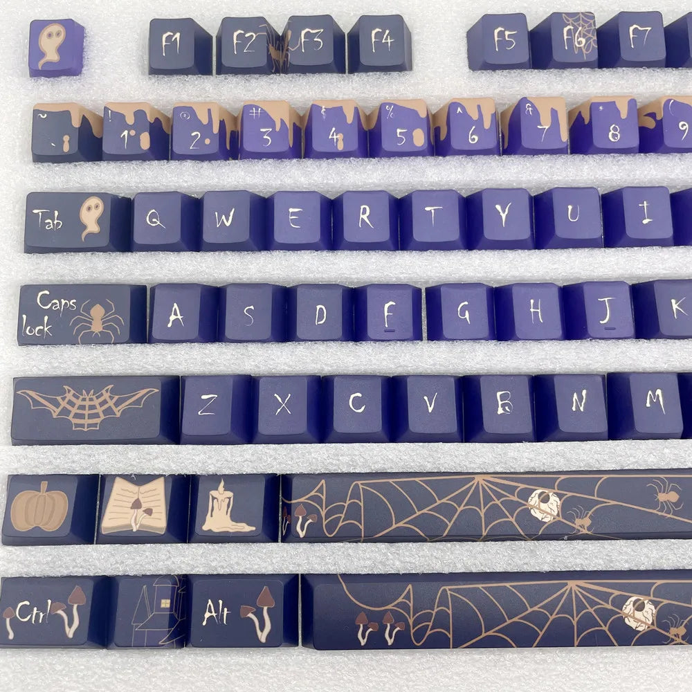 Custom Witch Feast Keycap Mechanical Keyboard 140 Keys Hallowmas Theme PBT DYE Sublimation Cherry Profile For Cherry Mx Switches