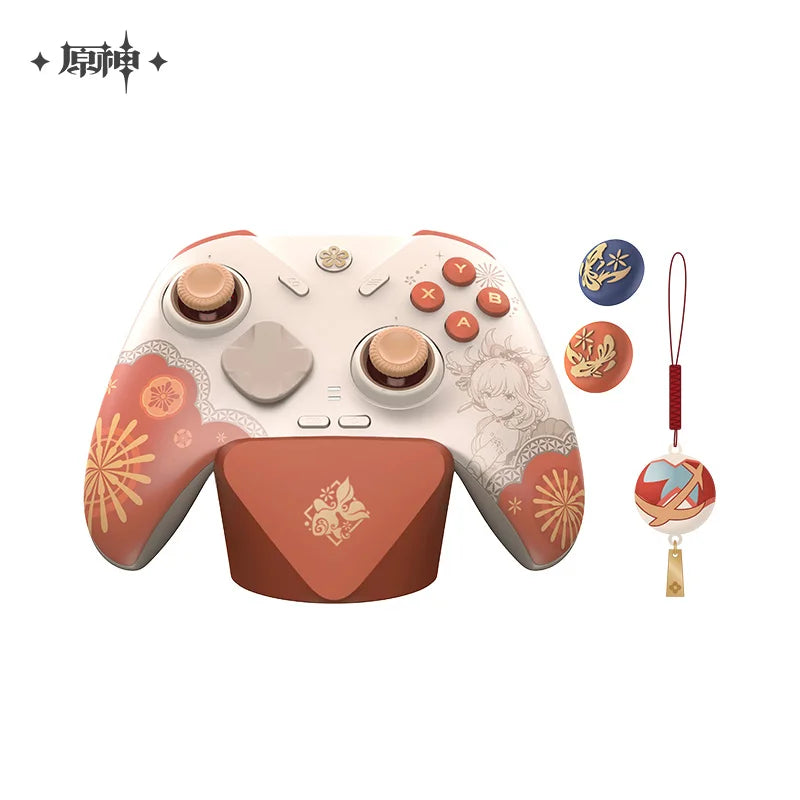 miHoYo Genshin Impact Yoimiya Wireless Gaming Controller Gift Box Accompanying Ornaments with Magnetic Charging Base for Steam