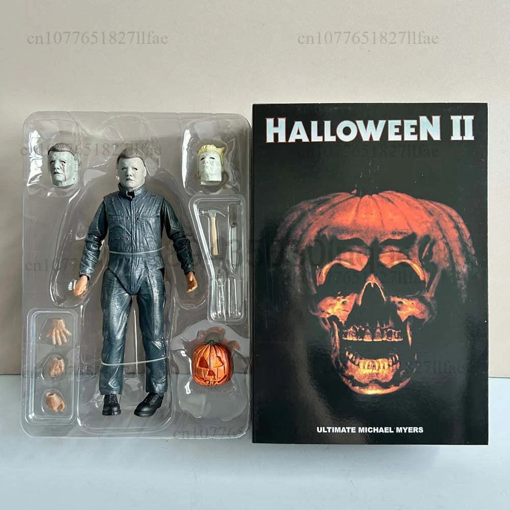 NECA Michael Myers Figur mit LED-Kürbis Halloween II Kills Ends Michael Myers Ultimate Actionfigur Modellspielzeug Gelenk beweglich