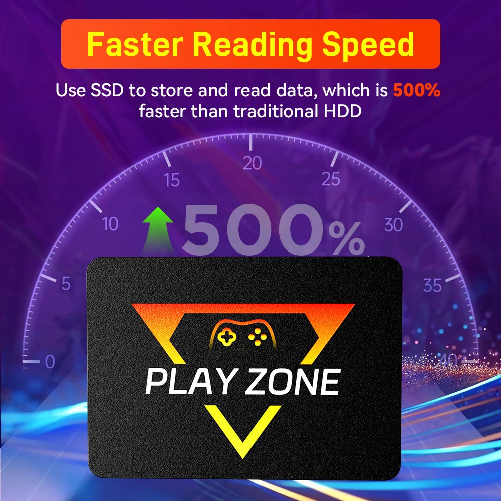 PlayZone 1T Retro Game SSD For PS5/PS4/PS3/PS2/Xbox/Switch/WII Portable Game Hard Drive Built-in 16000+ Games For Win PC/Laptop