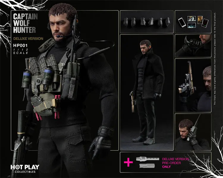 HOTP PLAY 1/12 HP001 Wolf Team Leader Action Figure Captain Wolf Hunter Deluxe Version Figures Model Doll Collection Statue Gift