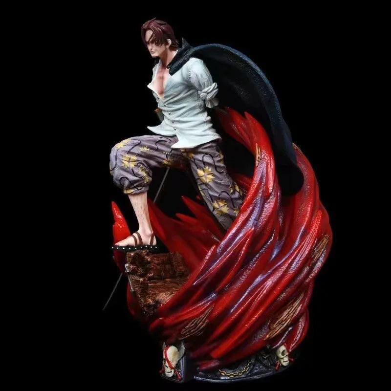 36cm One Piece Anime Figure Gk Red Haired Shanks Four Emperor Knife Pulling Scene Pvc Model Pendant Statue Toy Dolls Kids Gift S