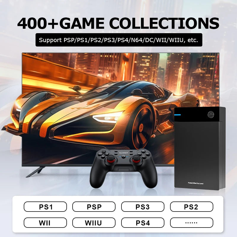 Neue Videospielkonsole Hyperspin Gaming HDD mit über 40.000 Retro-Spielen für PS4/PS3/PS2/DC/SS/MAME/WII/WIIU, tragbare HDD, PC/Laptop