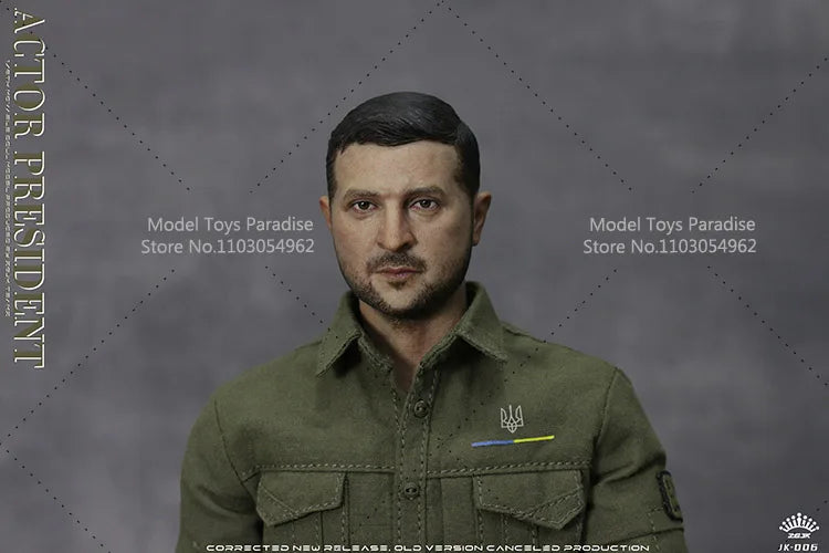 ZGJKTOYS JK-006 1/6 Ukrainian Actor President Combat Uniform Clothes Set Head Sculpt Fit 12inch Men Soldier Action Figure Body