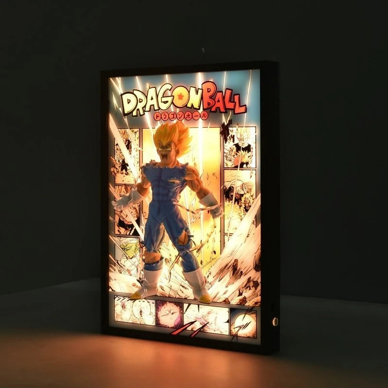 Dragon Ball Action Figures Vegeta 3D Stereo Decor Lamp Painting Goku Poster Anime Figures Creative Stereo Painting Birthday Gift