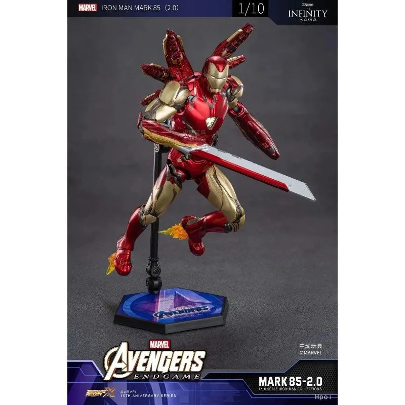 Original ZD TOYS MARVEL Iron Man MK85 2.0 Glowing Version Anime Figure Toys Model Collection