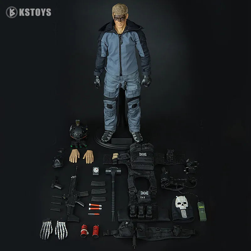 New 1/6 Scale Night Battle Ghost SAS Military Soldier Articulated Action Figure Collectible Model Doll KS21001