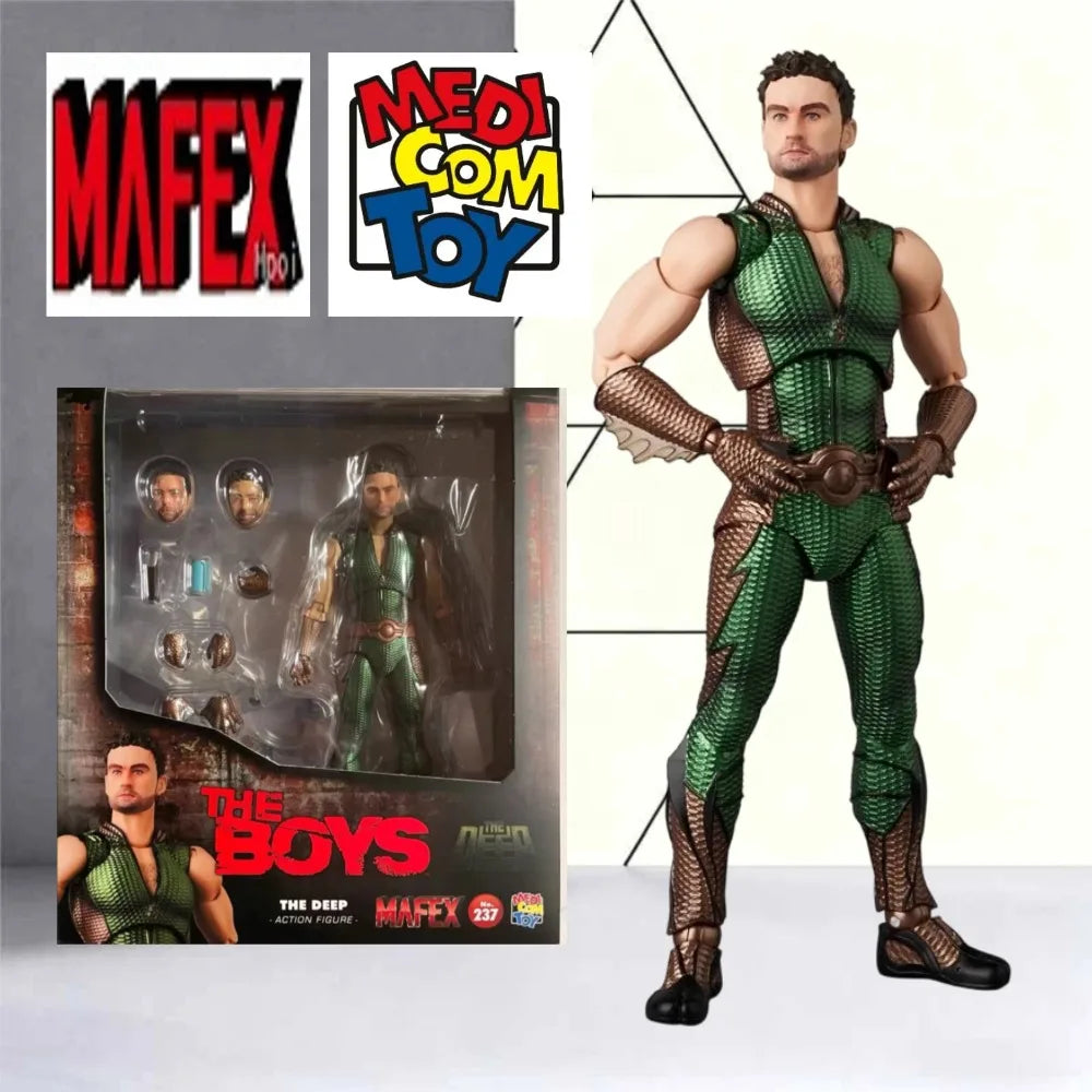 Medicom Toy MAFEX No.237 The Deep The Boys Highly Articulated Action Figure with Three Alternate Head Sculpts, Drink Can & Hair