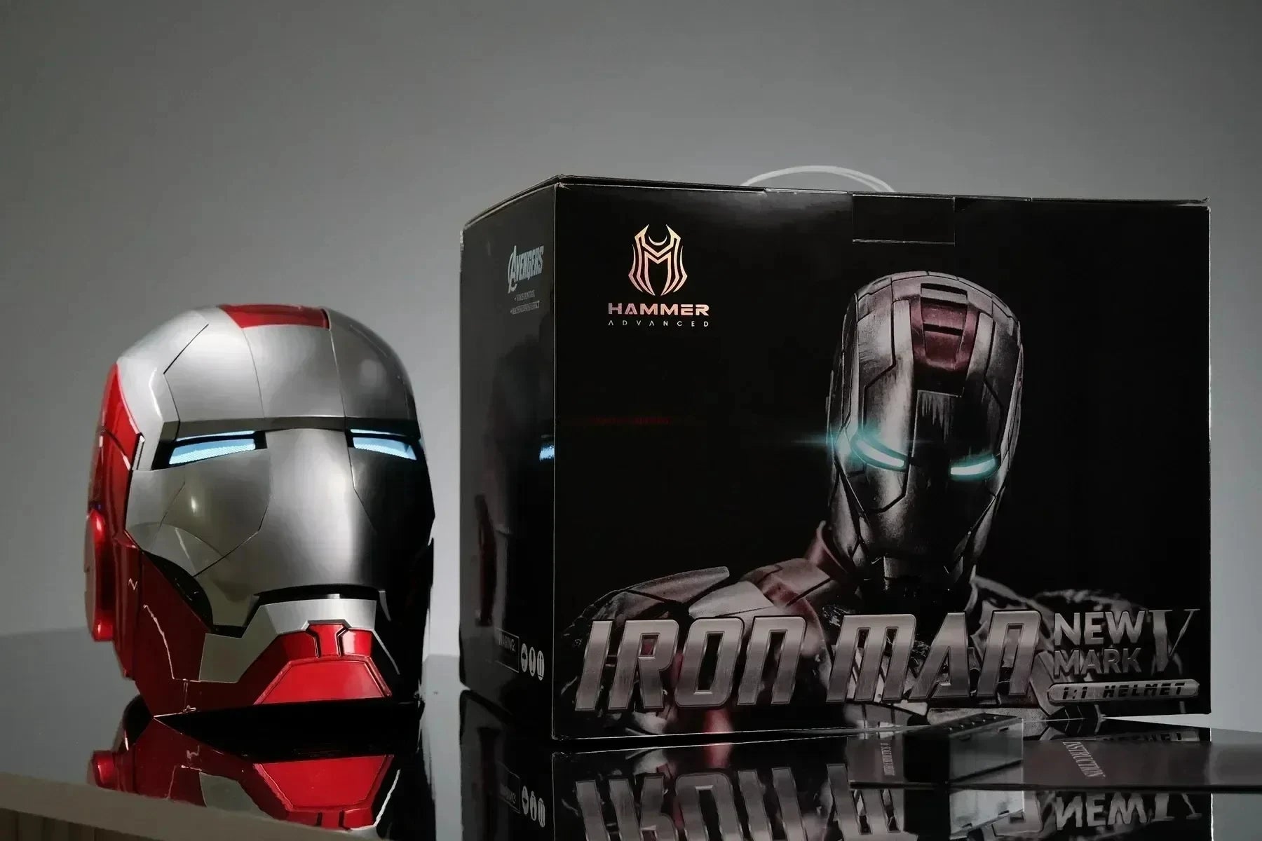 NEW Marvel Avengers 1/1 Iron Man Mk5 Helmet Wearable Automatic Voice-Activated Electric Open And Close Series Toy Birthday Gift