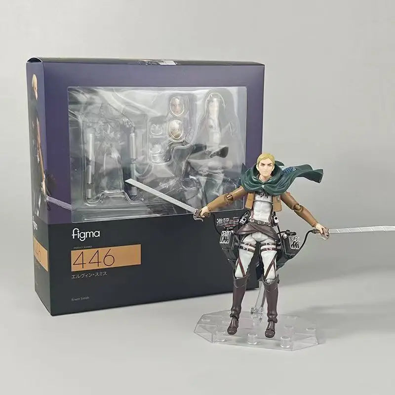 Attack on Titan Action Figure Figma 446 Erwin Smith Figures Anime 15cm Collection Movable Shingeki no Kyojin Model Toys Gifts