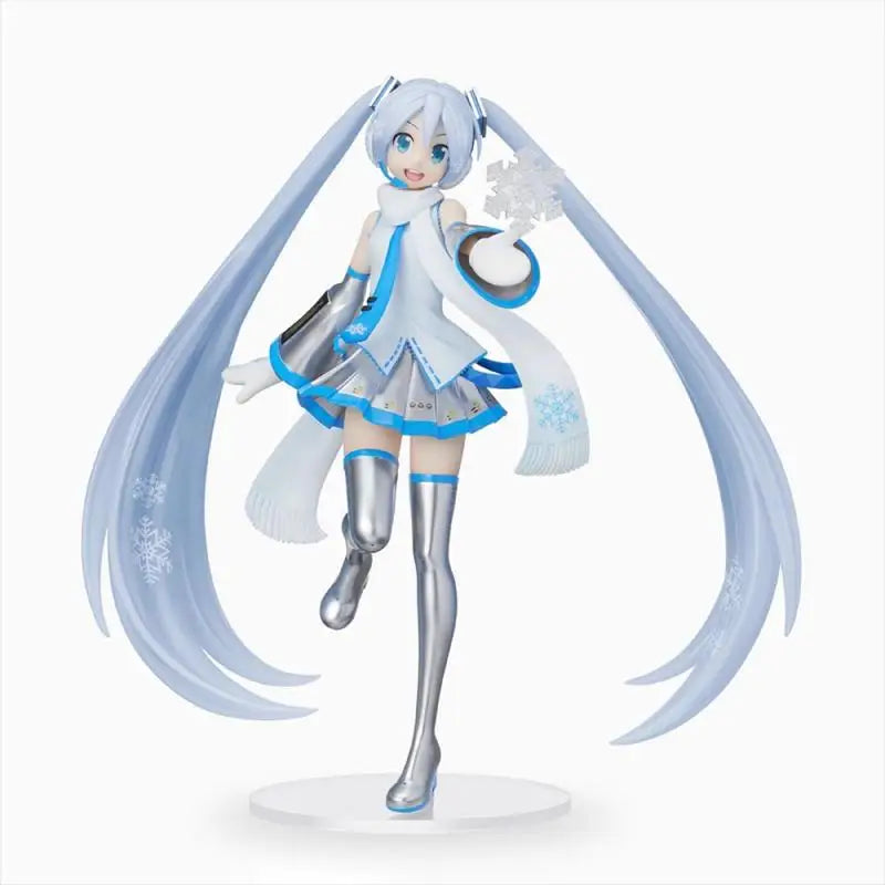22cm Genuine SEGA Luminasta Hatsune Miku Snow Miku Sky Town Anime Action Figure Model Toys Gift for Birthday