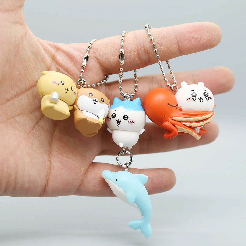 Chiikawa Cute ちいかわ Doll Toy Usagi うさぎ Hachiware ハチワレ Key Chain Pendant Bag Zipper Decoration Gift Pvc Figure Ornament