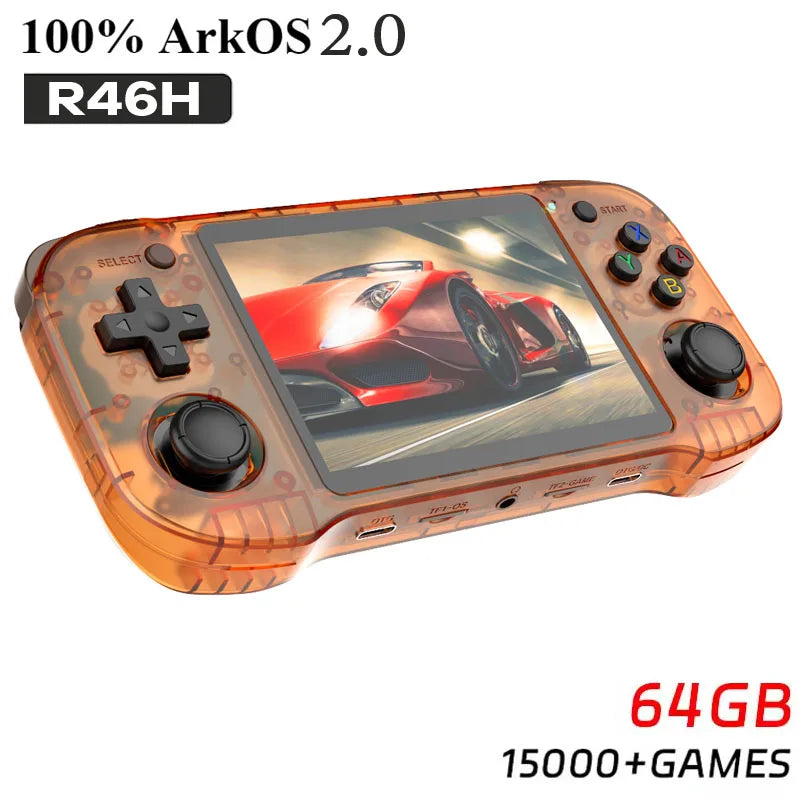 FUNKIDDY R46H  Handheld Video Game Console Retro Game Open-Source ARKOS 2.0 4.2 Inch IPS Screen 128G 20000+ Gaming Kids gifts