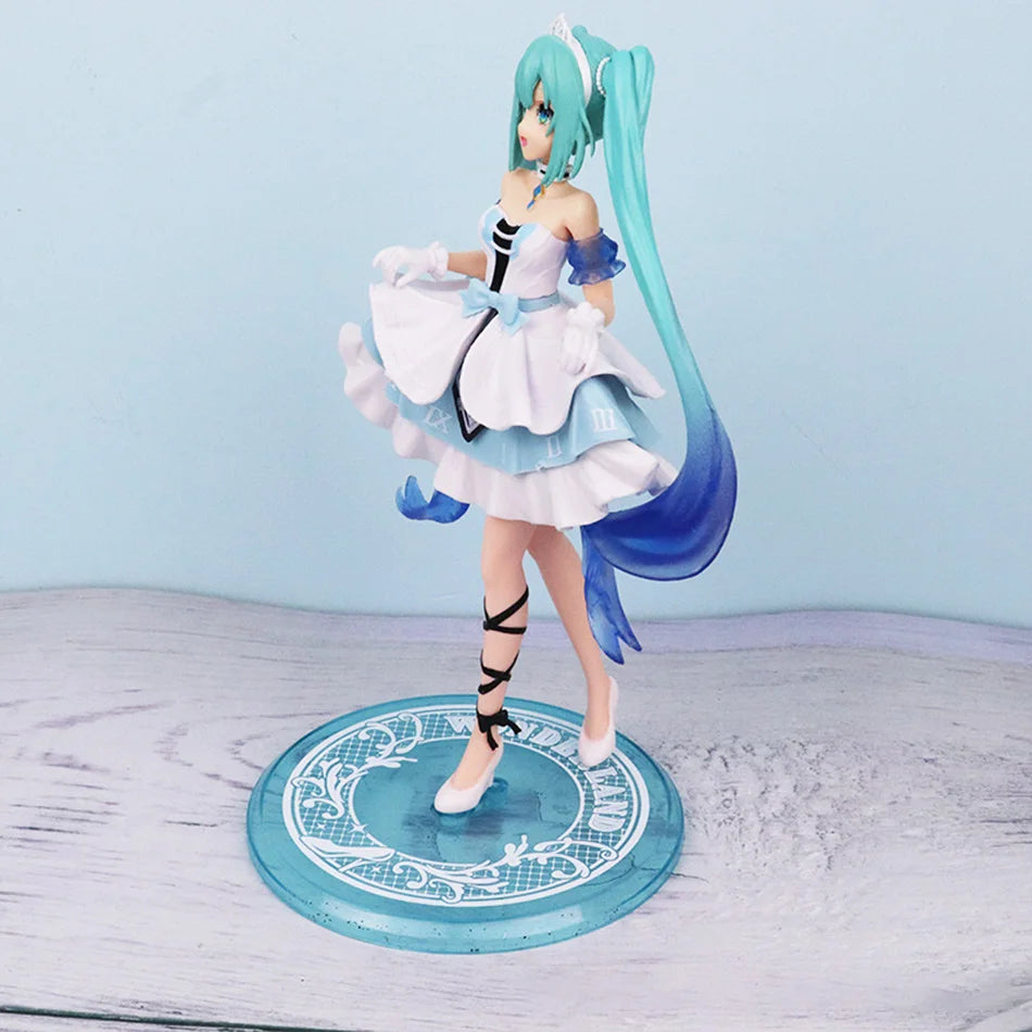 New 20cm Desktop Cute Hatsune Miku Kwaii Style Anime Figure Toys PVC Model Collector Doll Birthday Gift