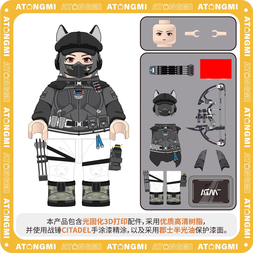 New Veyron Arknights Figures Delta Operations Mai Xiaowen Figure Miniatures Building Blocks Red Wolf Peripheral Model Toys
