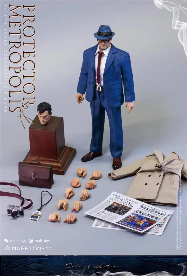 【Ship Immediately】 MUFF TOYS 1/12 Metropoilos Protector Clark Kent Comics Super Hero 6" Male Action Figure Full Set Model Toys