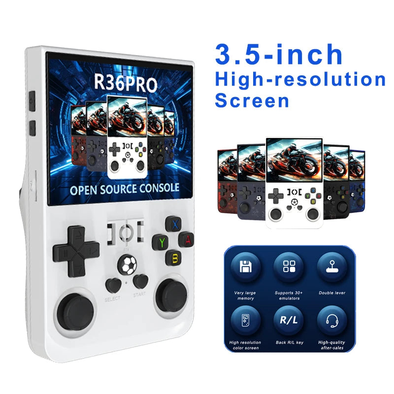 R36Pro Handheld Video Game Console Retro  Linux System 3.5 Inch IPS Screen Open Source  Portable Pocket Video Player 128GB Games