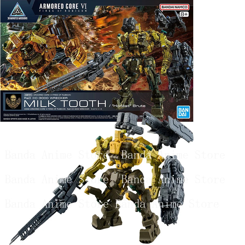 Bandai Genuine 30MM ARMORED CORE Ⅵ RaD CC-3000 WRECKER MILK TOOTH & BD-011 MELANDER Anime Action Figure Assembly Model Toy Gift