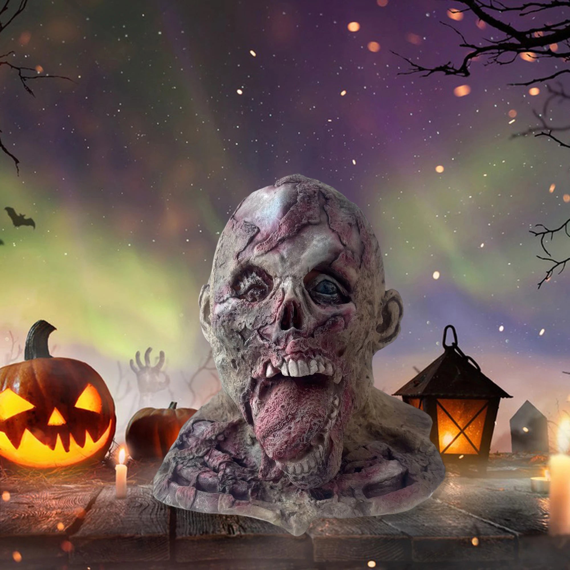 Creepy Skull Mask Scary Lightweight Halloween Costume Headpiece for Haunted House Party Dress-Up and Cosplay