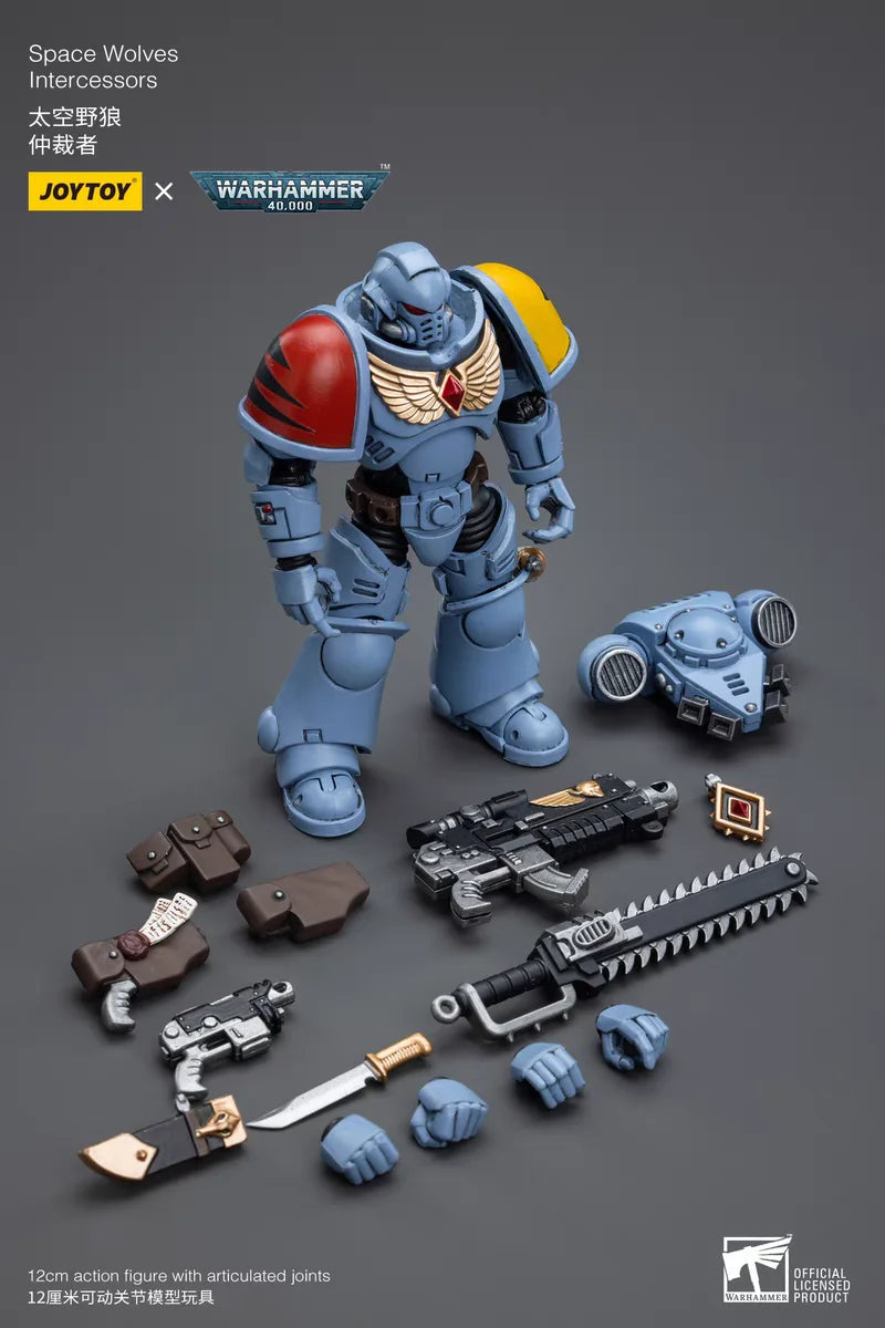 JOYTOY 1/18 Action Figure Warhammer 40K Intercessors UItramarines Space Wolves Lmperial Fists Blood Angels Toys Model Gifts