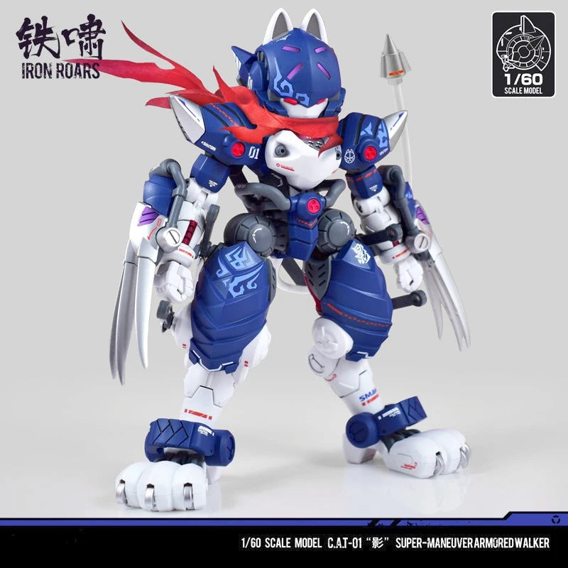 【in Stock】xiaot Iron Roars Cat-01 1/60 Armored Waller Ninja Cat C.a.t-01 02 03 Assemble Action Figure Model Toys