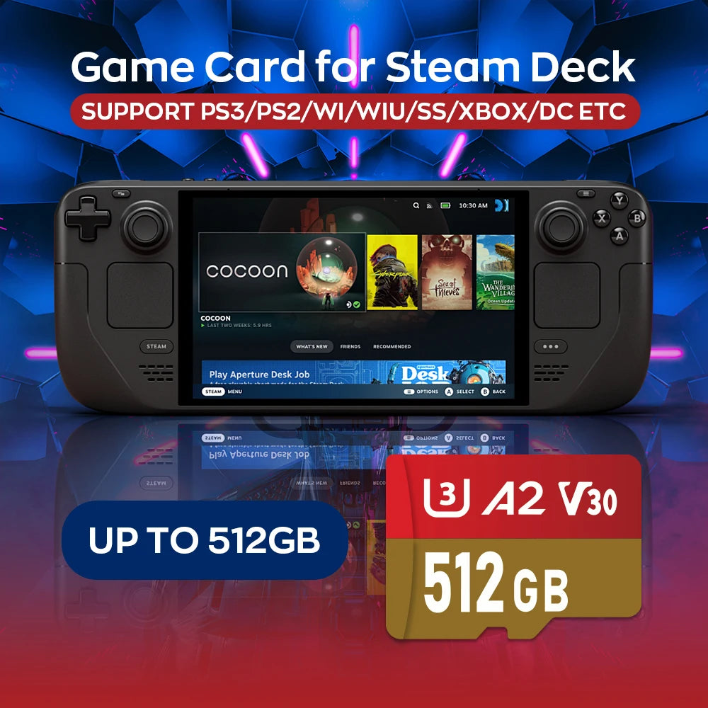 Game Card for Steam Deck with Batocera 40 Plug & Play with 15000+ Games for PS3/PS2/PS1/PSP/WII/WIIU/XBOX/SS/DC Emulators (Copy)