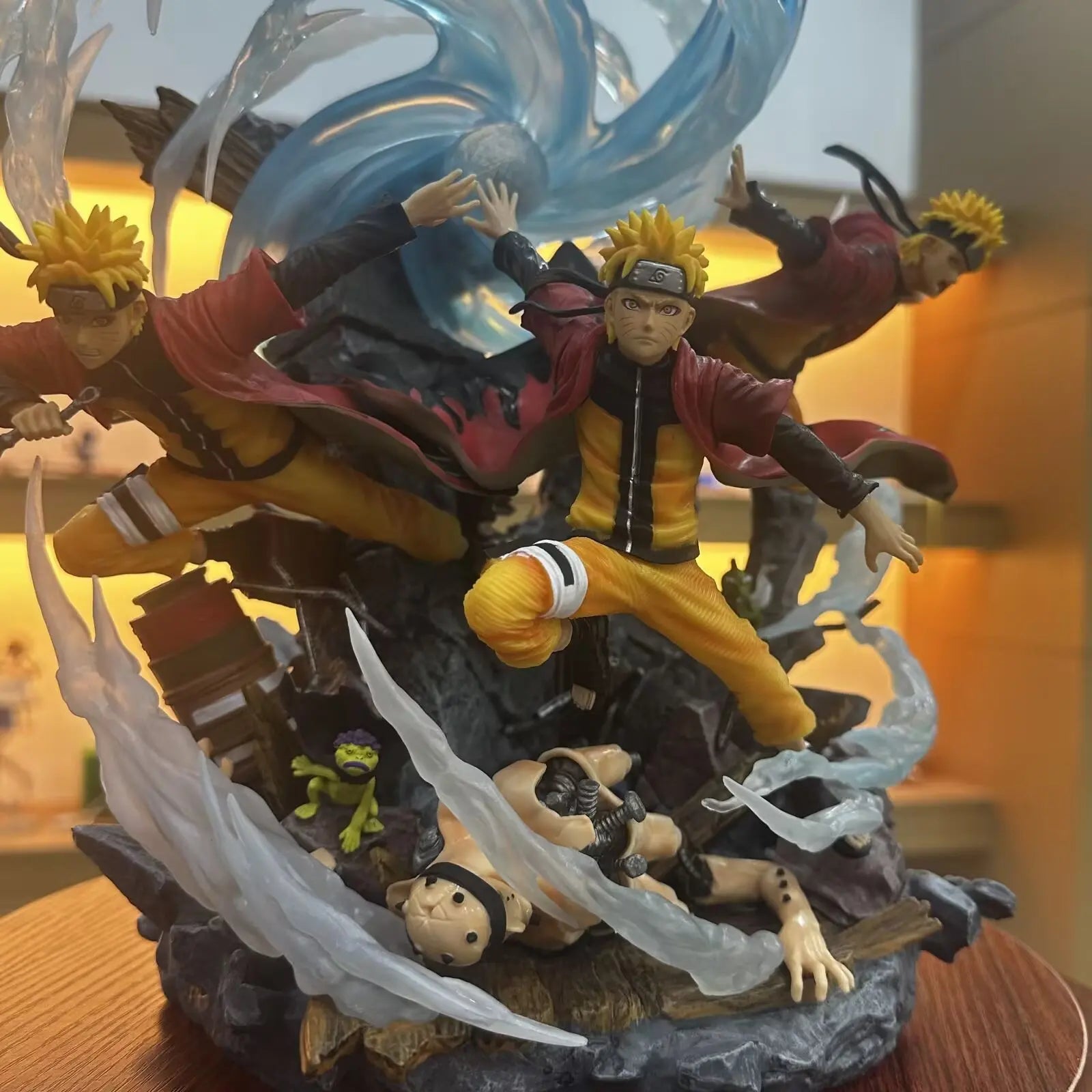 30 см Наруто Аниме Фигурка Узумаки Наруто Периферна Сцена Светеща Статуя Модел Настолна Декорация Колекция Орнаменти Подарък за Рожден Ден Играчки