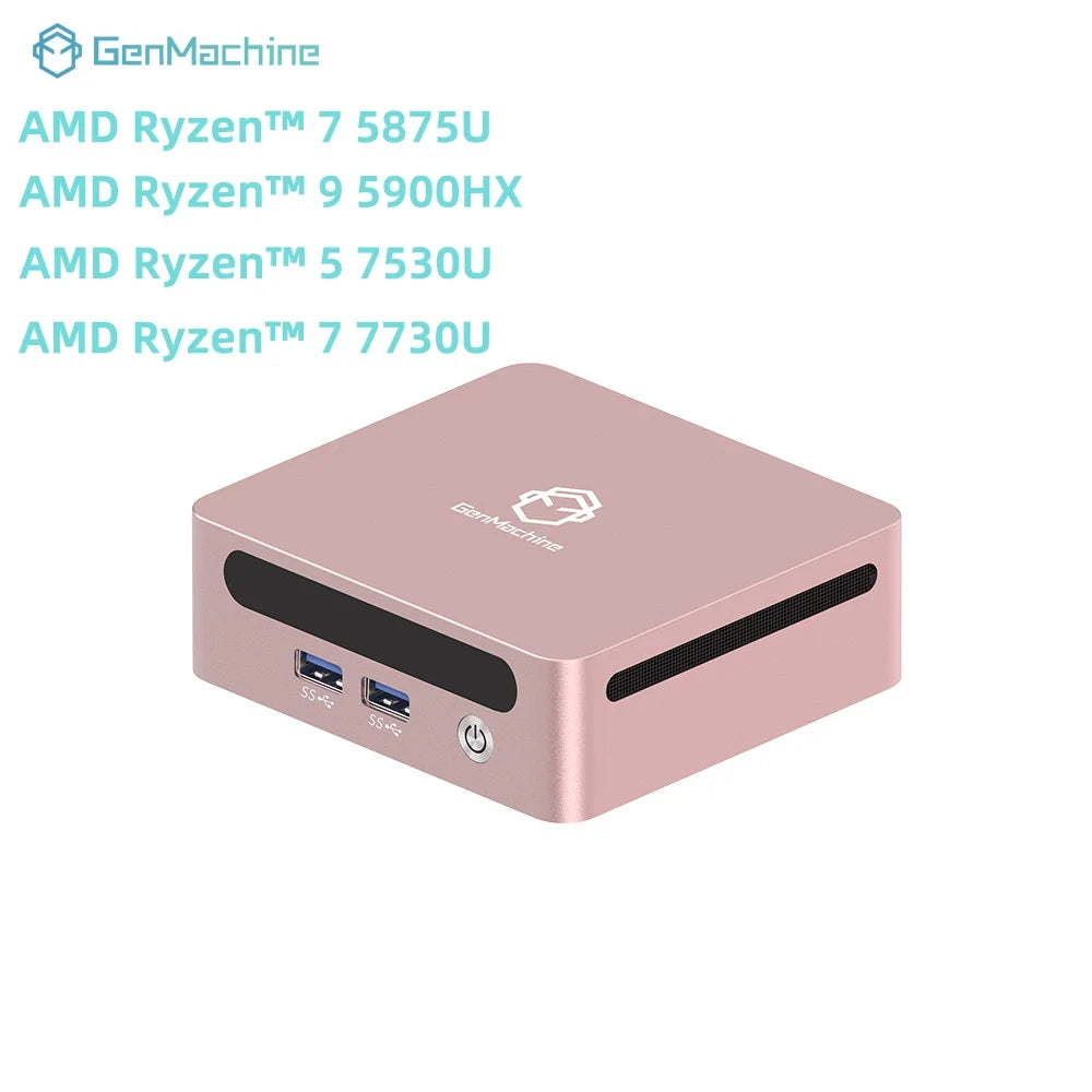 GenMachine AMD Ryzen 5875U 5900HX 7530U 7730U Windows 11 Ryzen MINI PC DDR4 WIFI6 RTL8852, BT5.2 diy gaming computer gaming pc