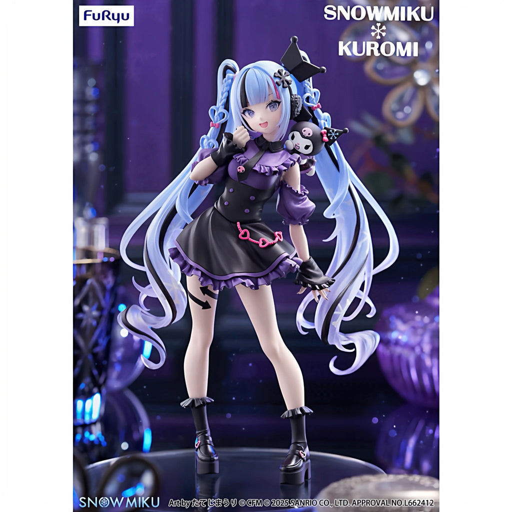 Genuine FuRyu Hatsune Snowmiku Kuromi Action Figure Trendy Doll Garage Kit Desktop Ornament Decoration Toy Girl Birthday Gift