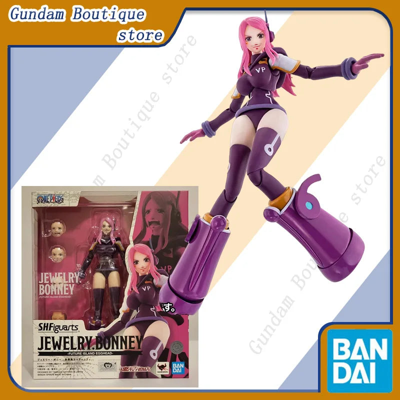 Bandai Genuine SHF ONE PIECE JEWELRY BONNEY -FUTURE ISLAND EGGHEAD- Anime Action Figure Collectible Model Toys Gift Children Kid