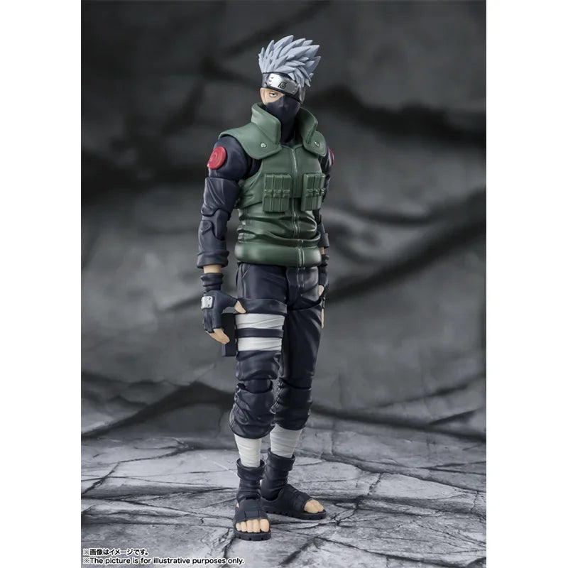 Bandai Naruto：Shippūden Anime Figure SHF Hatake Kakashi 2.0 The Hero of Sharingan Action Figure Toys for Kids Gift Model Dolls
