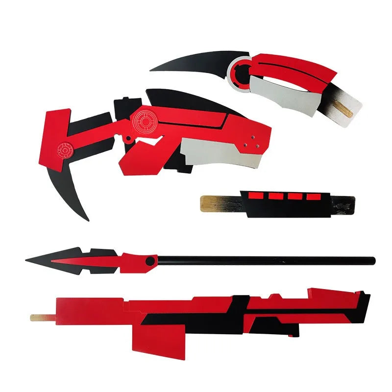 180cm Ruby Rose Sickle RWBY Anime Peripherals Wooden Detachable Cool Model Unsharpened Cosplay Desktop Ornament Collections Toy