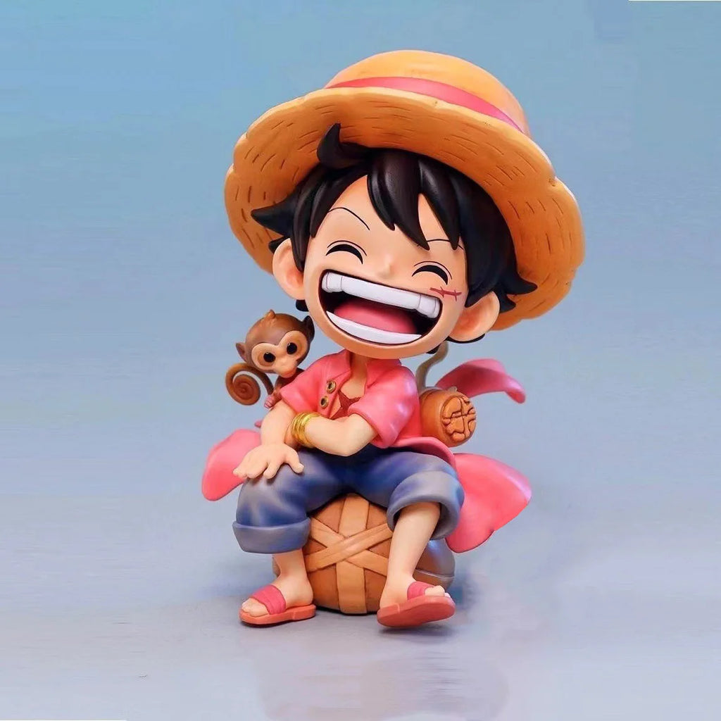 13cm Anime Figure One Piece Monkey D Luffy Roronoa Zoro Kawaii Toys Q Figural Nendoroid Car Decoration PVC Model Gift