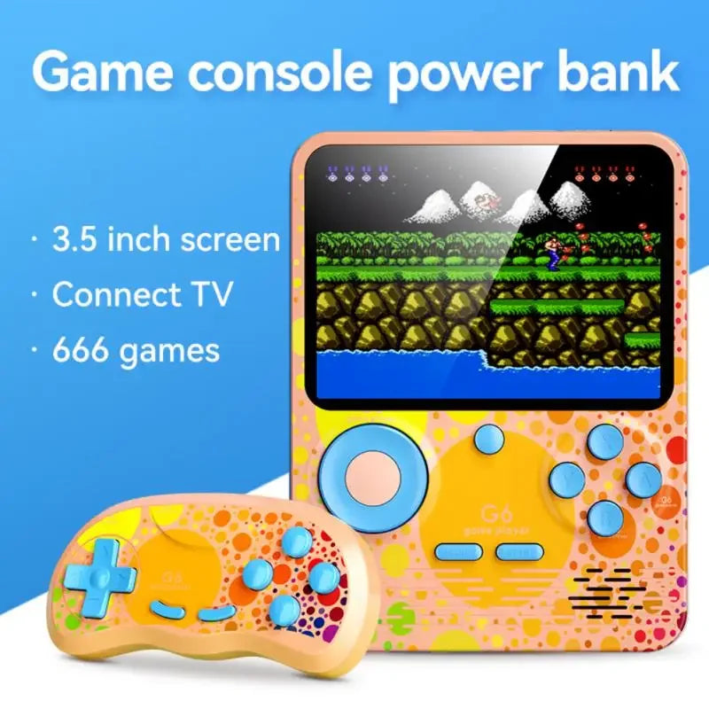 2025 G6 Game Console 3.5 Inch Screen Handheld Portable Support 2 Players Video Gaming Machine for Kids
