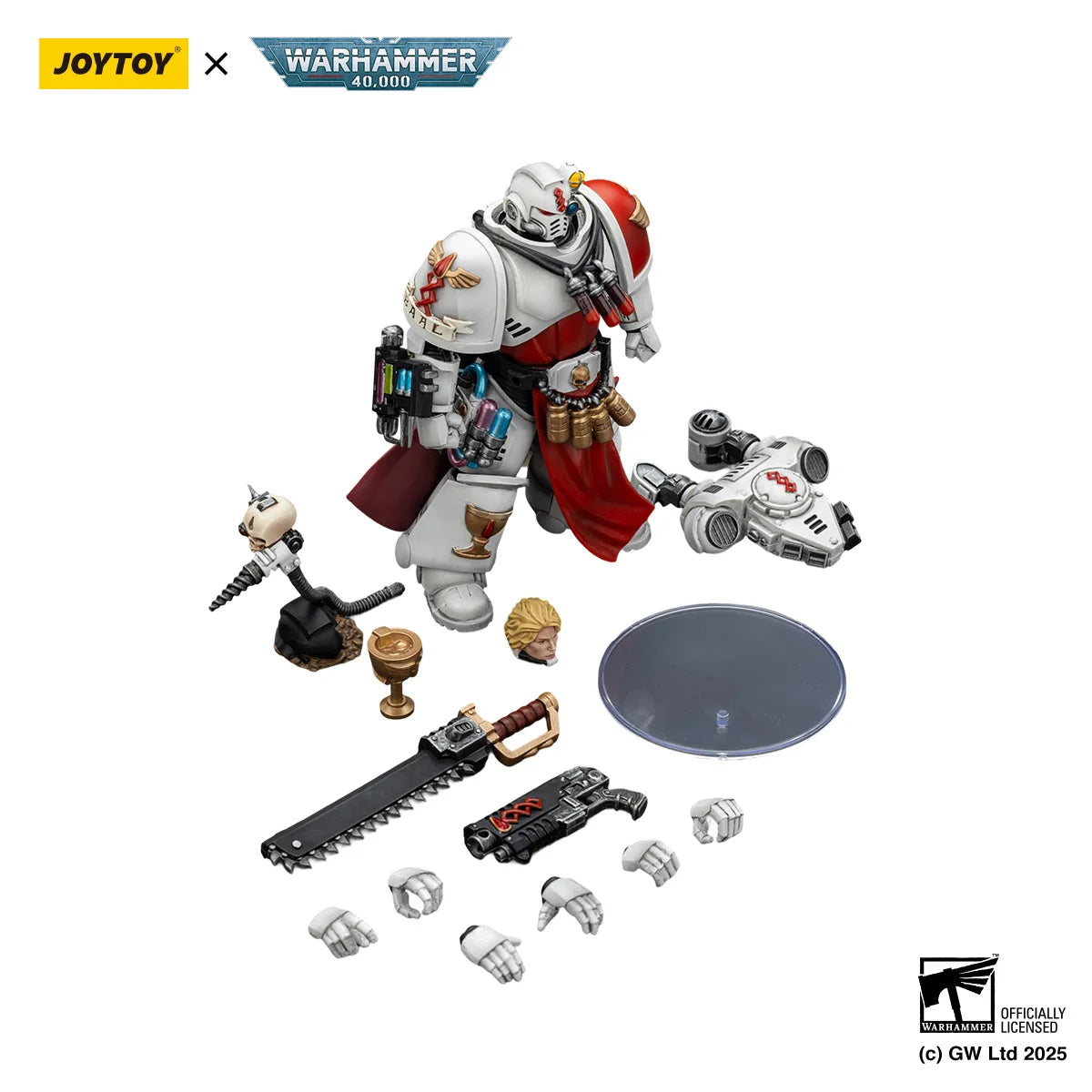 JOYTOY 1/18 Action Figure Warhammer 40K Blood Angels Sanguinary Priest with Heavy Bolt Pistol Chainsword Narthecium