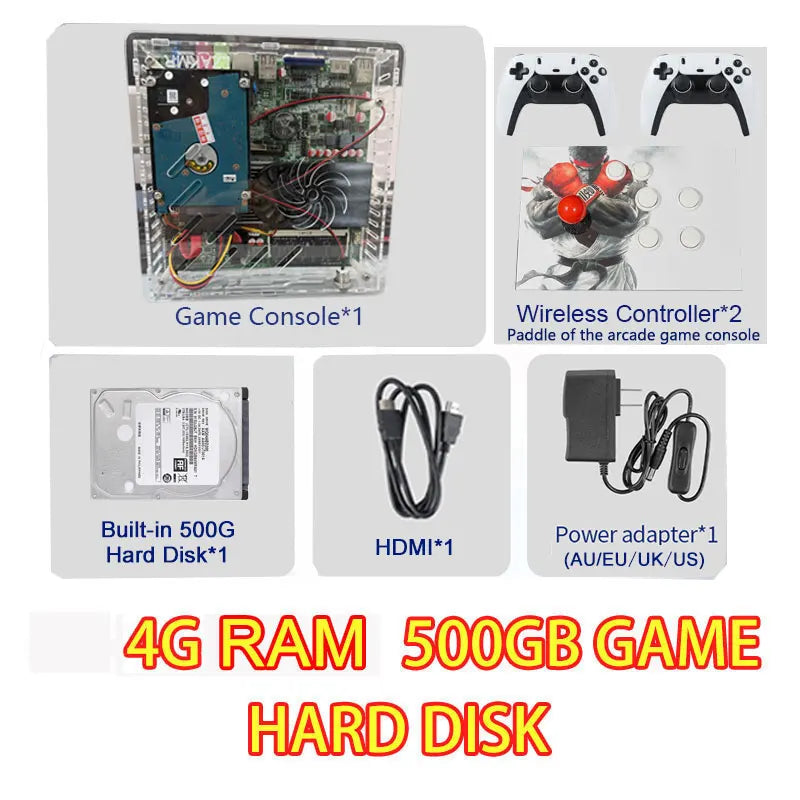 LZAKMR I3-3110M Retro Super Console U7 2T HDD over 70000+ Classic Games For Wii PS2 SS DC PSP GameCube Plug and Play on TV