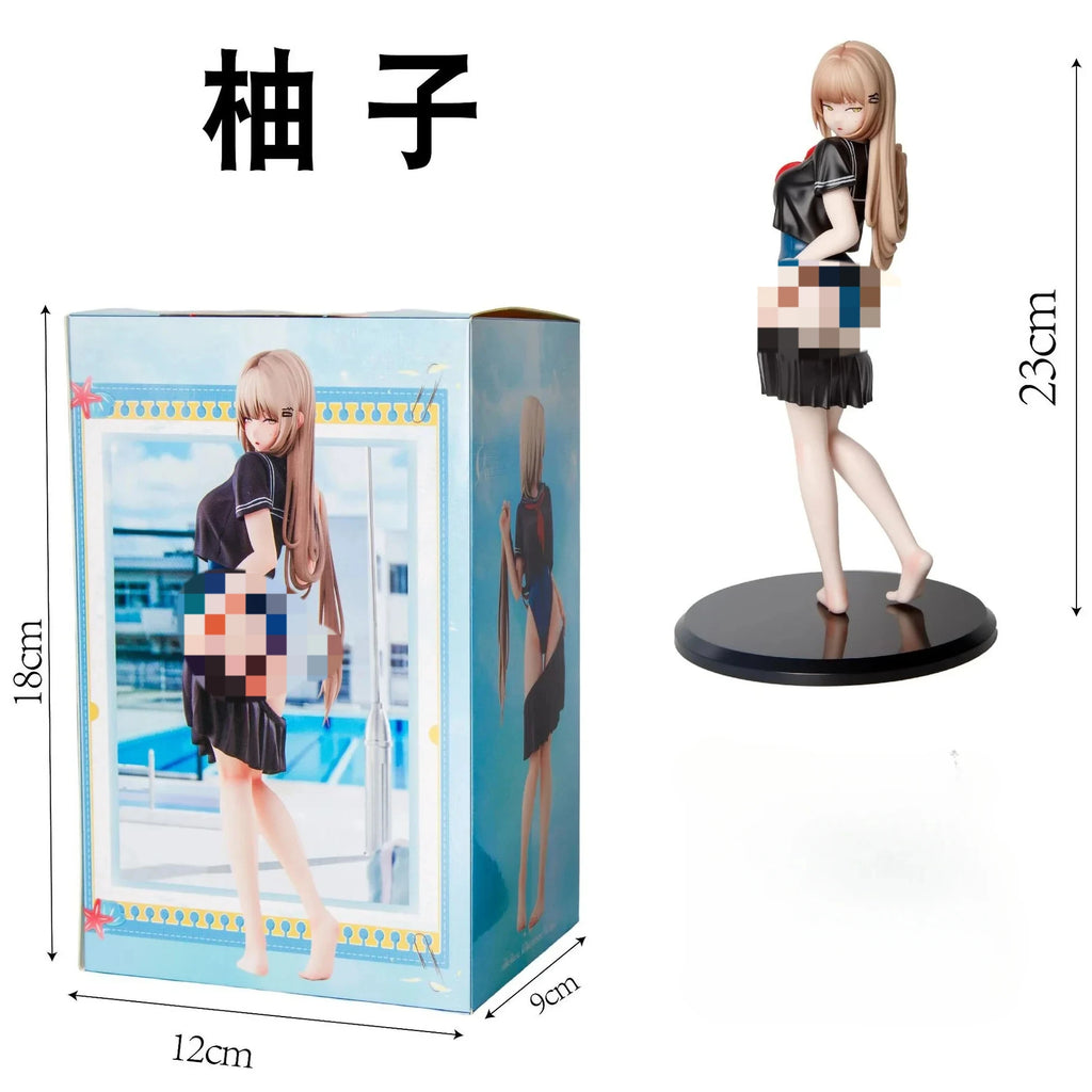 In Stock 28cm Tsugi No Jugyou Wa Suiei Yuzu Anime Figure Before The Swim Getting Ready To Change PVC Statue Collection Model Toy