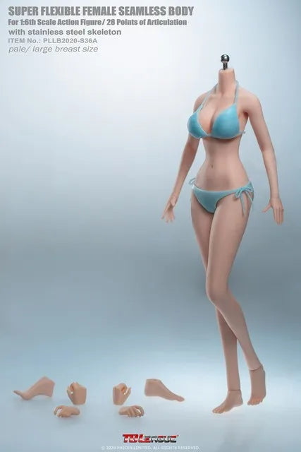 Tbleague Phicen 1/6 Weibliche Puppe mit superflexiblem Körper, ohne Kopf, sonnengebräunte/blasse Haut, kleine/mittlere/große Brust, 12 Zoll weibliche Actionfiguren