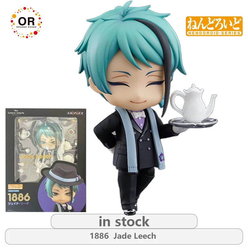 Orange Rouge Original NENDOROID Twisted Wonderland Series 1887 Floyd Leech\1886  Jade Leech Anime Action Figure Model Toys