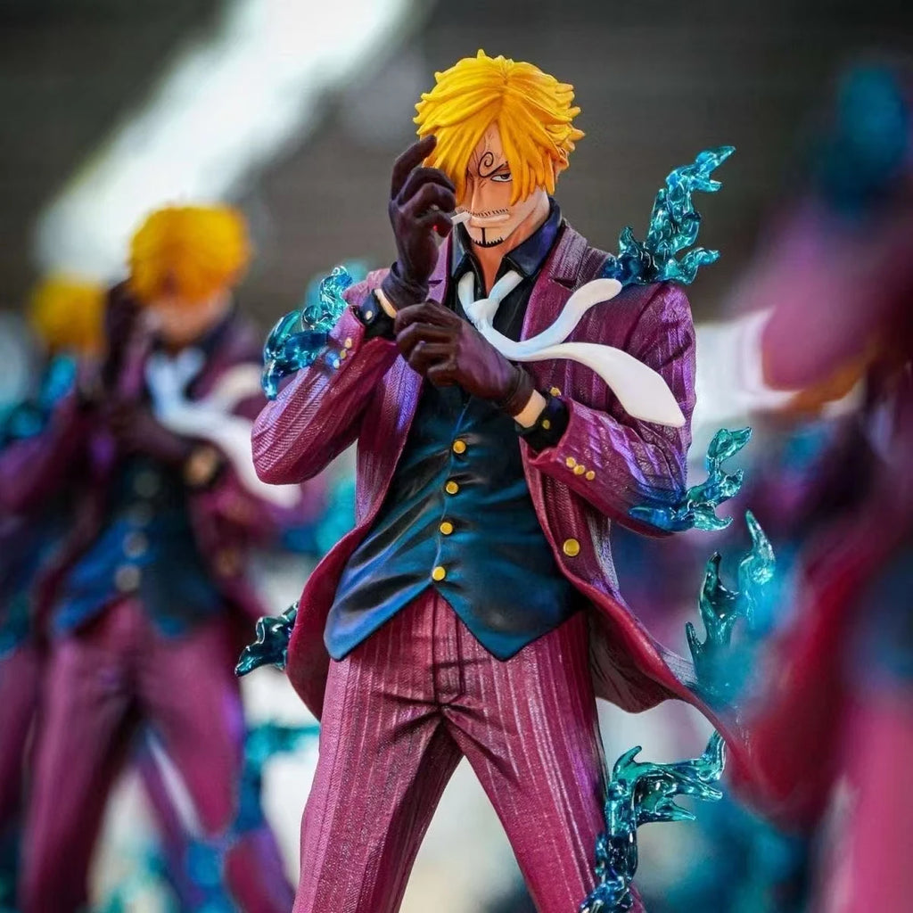 25cm/9.8inch Anime One Piece Figures Smoking Sanji Figurine Devil Foot Statue Pvc Collection Kids Toys Decoration Birthday Gifts
