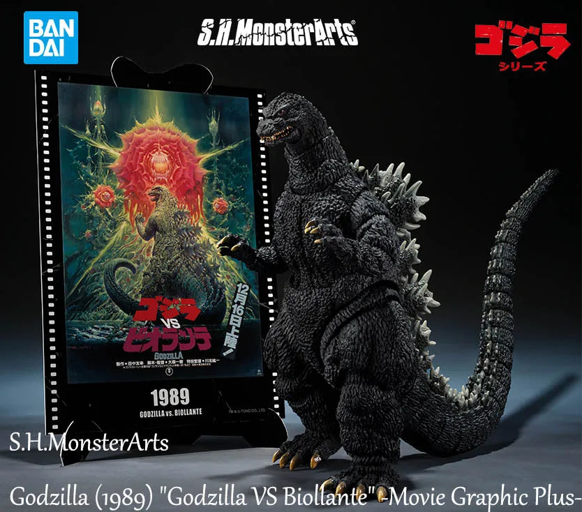 In stock Bandai S.H.MonsterArts Godzilla (1989) "Godzilla VS Biollante" -Movie Graphic Plus Figures Model Genuine Boxed Toy Gift