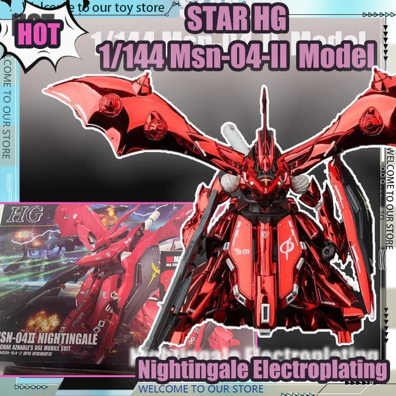 In Stock STAR HG 1/144 Msn-04-II Nightingale Electroplating Assembly Model Kit Gunpla Anime Action Figure Robot Model Toy Gifts
