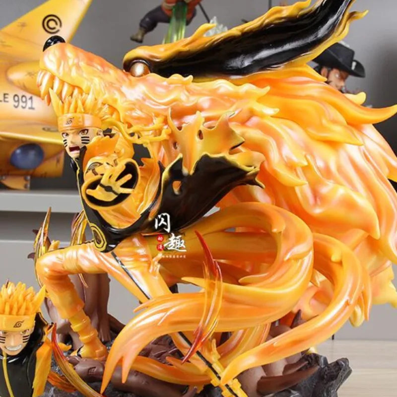 Naruto Shippuden Kurama Chakra Mode Naruto Anime Figures Action Figure Oversize Statue PVC 29cm Figurine Figma Collectible Toys