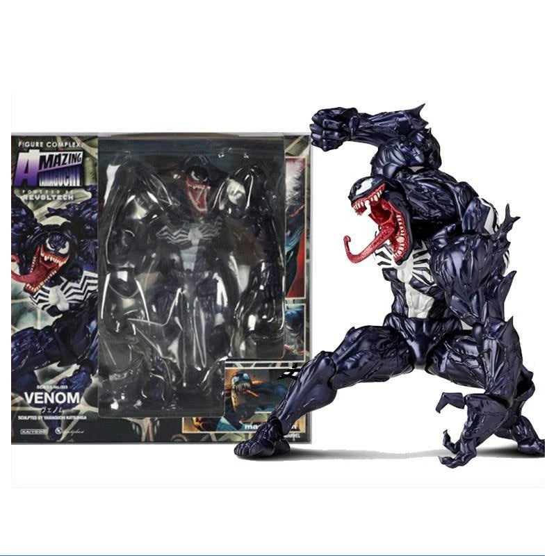 Revoltech Yamaguchi Figures Black Panther Action Figure Deadpool Venom Model King of Wakanda Black Panther T Challa Toys